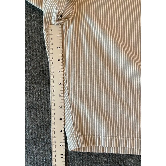 J. CREW 10.5" Club Shorts Men 34W Striped Grey/White Flat Front Casual Chino - Picture 10 of 16
